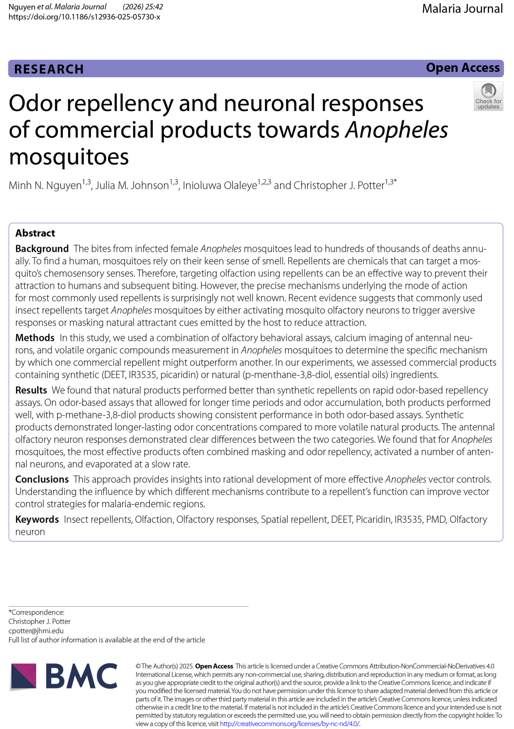 Nguyen Malaria Journal 2025